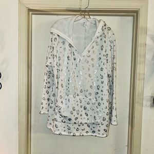Livi Leopard Print White Hoodie